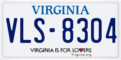 VA license plate VLS8304