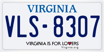 VA license plate VLS8307