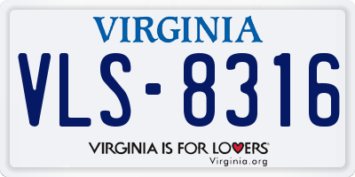 VA license plate VLS8316