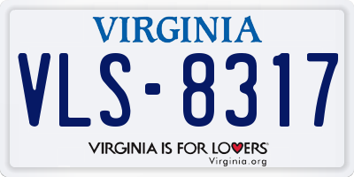 VA license plate VLS8317