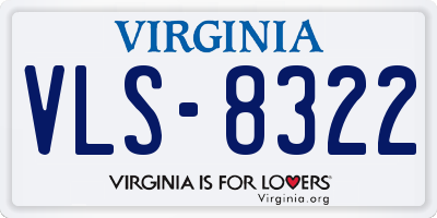 VA license plate VLS8322