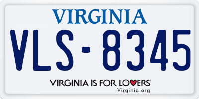 VA license plate VLS8345