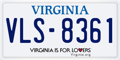 VA license plate VLS8361