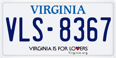 VA license plate VLS8367