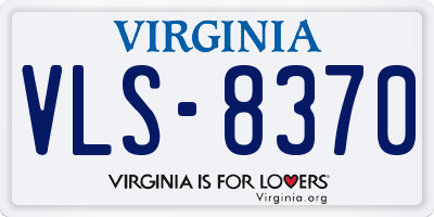 VA license plate VLS8370