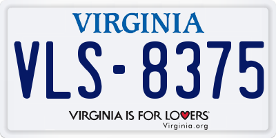 VA license plate VLS8375