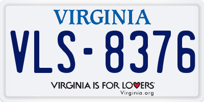VA license plate VLS8376