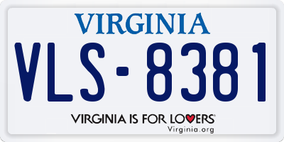 VA license plate VLS8381