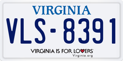 VA license plate VLS8391