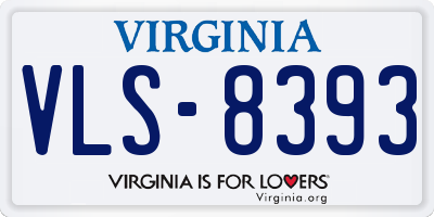 VA license plate VLS8393