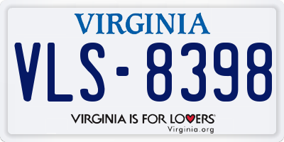 VA license plate VLS8398