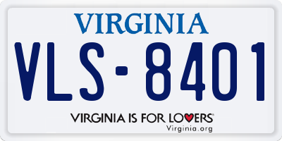 VA license plate VLS8401
