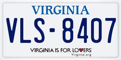 VA license plate VLS8407