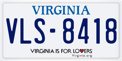 VA license plate VLS8418