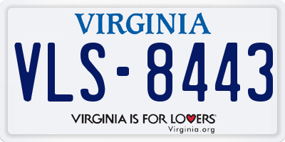 VA license plate VLS8443