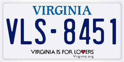 VA license plate VLS8451