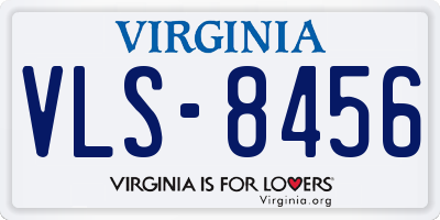 VA license plate VLS8456