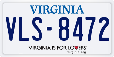 VA license plate VLS8472