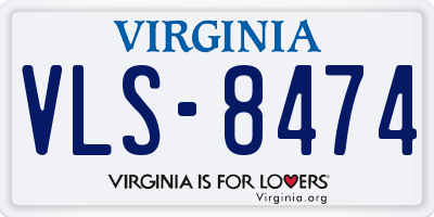 VA license plate VLS8474