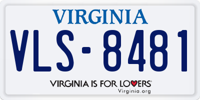 VA license plate VLS8481
