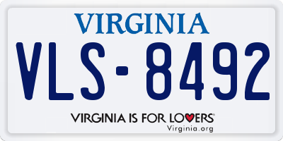 VA license plate VLS8492