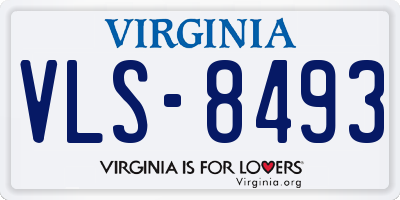 VA license plate VLS8493