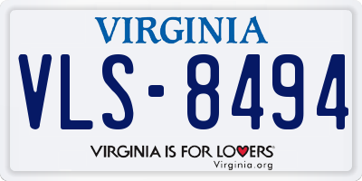 VA license plate VLS8494