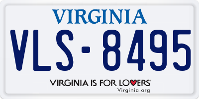 VA license plate VLS8495