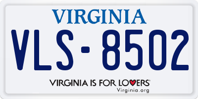 VA license plate VLS8502
