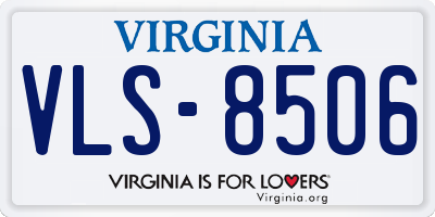 VA license plate VLS8506