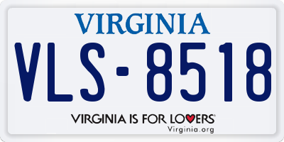 VA license plate VLS8518