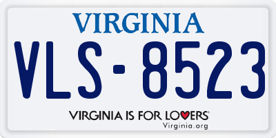VA license plate VLS8523
