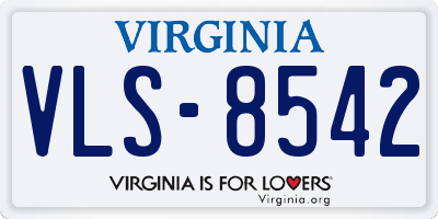 VA license plate VLS8542