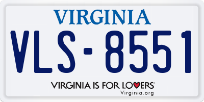 VA license plate VLS8551