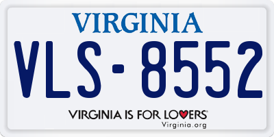 VA license plate VLS8552