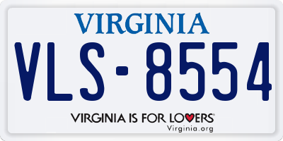 VA license plate VLS8554