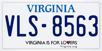 VA license plate VLS8563
