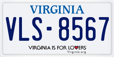 VA license plate VLS8567