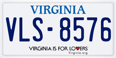 VA license plate VLS8576