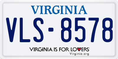 VA license plate VLS8578