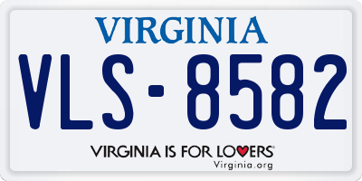 VA license plate VLS8582