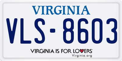 VA license plate VLS8603