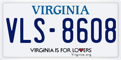VA license plate VLS8608