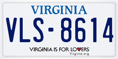 VA license plate VLS8614