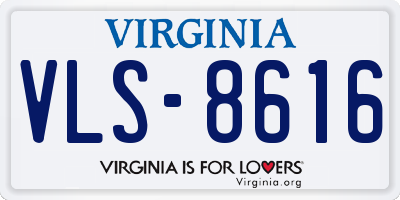VA license plate VLS8616