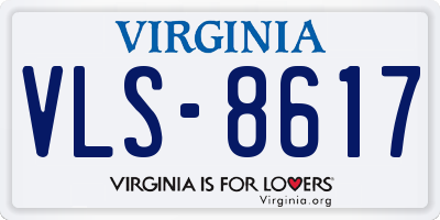 VA license plate VLS8617