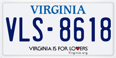 VA license plate VLS8618