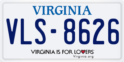 VA license plate VLS8626