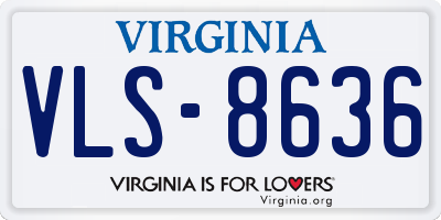 VA license plate VLS8636