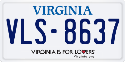 VA license plate VLS8637